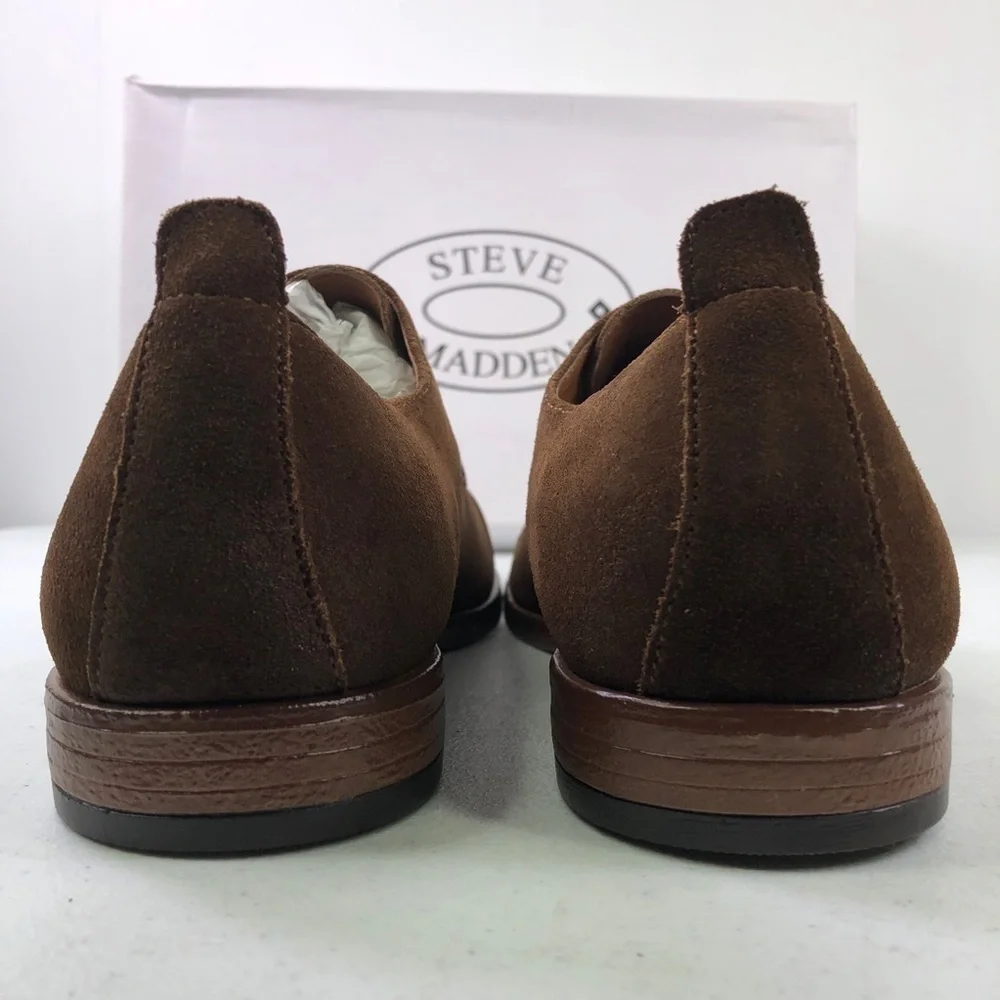 STEVE Madden Tan Suede Monk Strap Leather Shoes